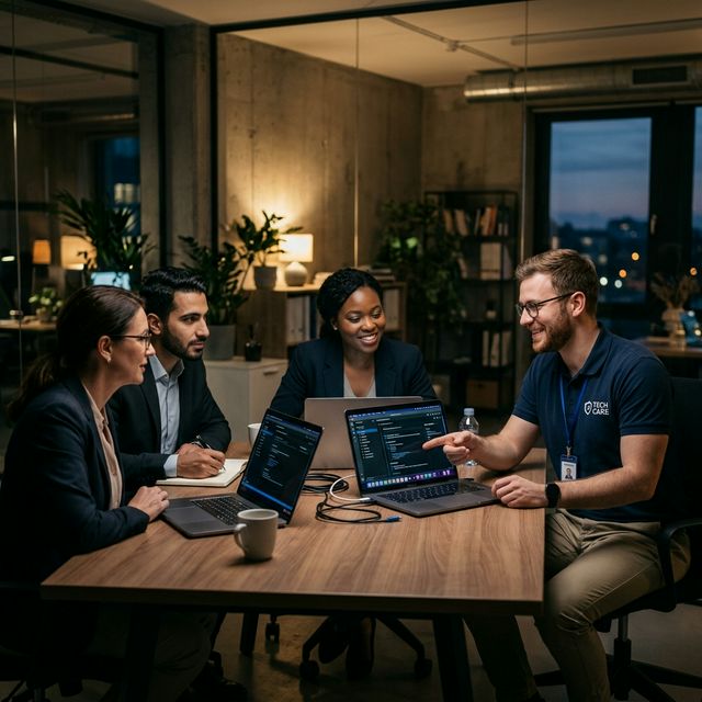 Suporte técnico presencial em grupo